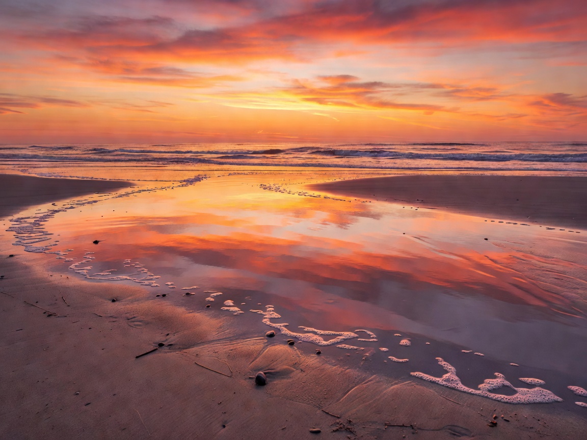 Warm color sunset gradients reflecting beautiful textures